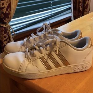 Adidas striped shoes rose gold
